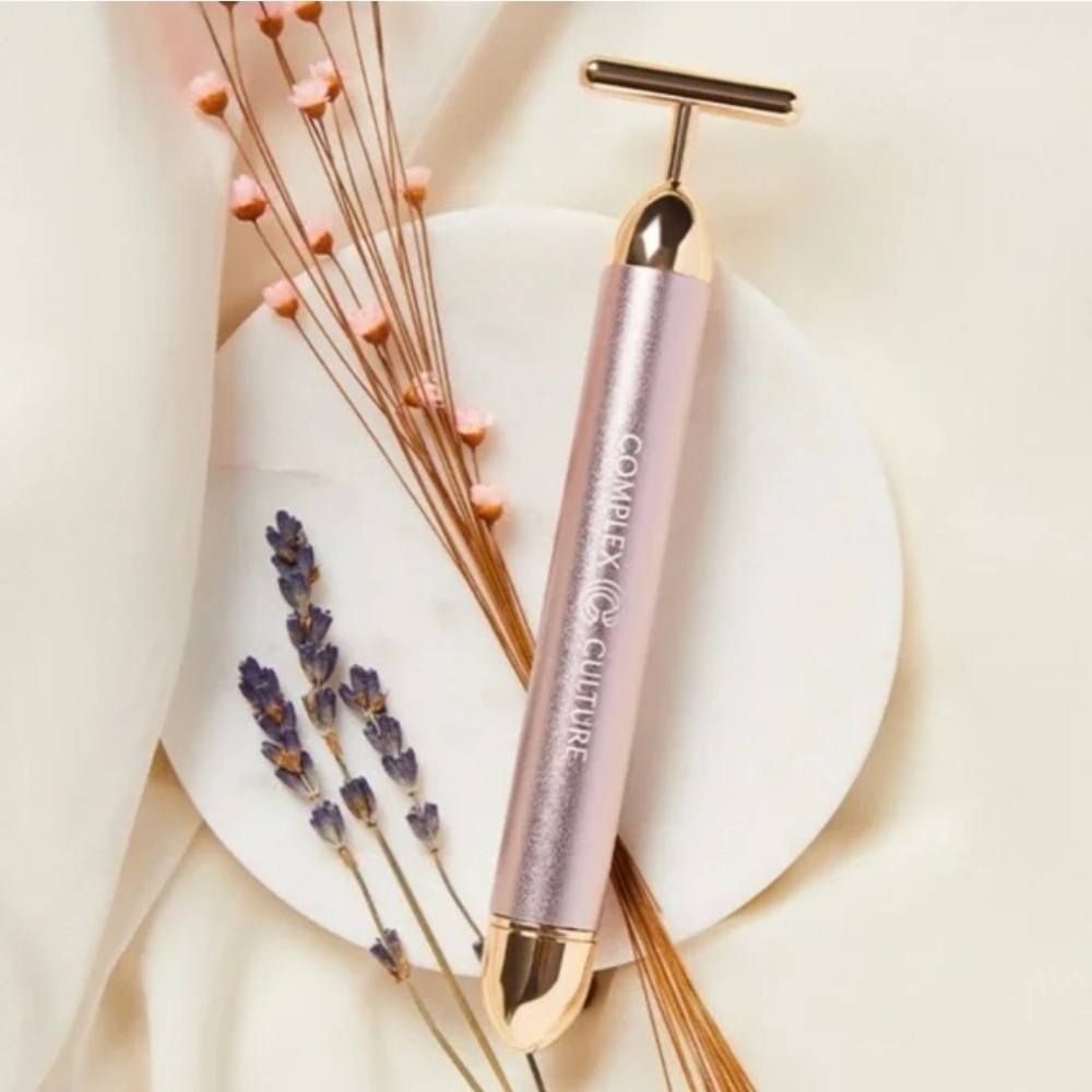 COMPLEX CULTURE BEAUTY Sonic T-Bar Facial Massager Rose Gold BNIP